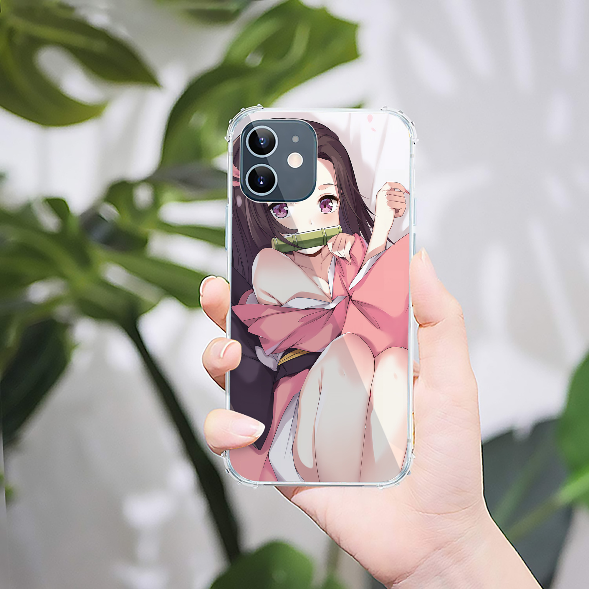（画像用） 鬼滅の刃（きめつのやいば）竈門 禰󠄀豆子／かまど ねずこ Kamado Nezuko 【iPhone 12シリーズ対応】透明スマホケース（クリアソフトケース）